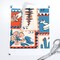 Vintage Retro Novelty Mail Stamps Letters Postage Eclectic Stamp Collection Red And Blue Writing Flowers Train Plane Birds Boats Unique Custom Printed Fabric by Spoonflower Various Fabrics by the Yard or Fat Quarter